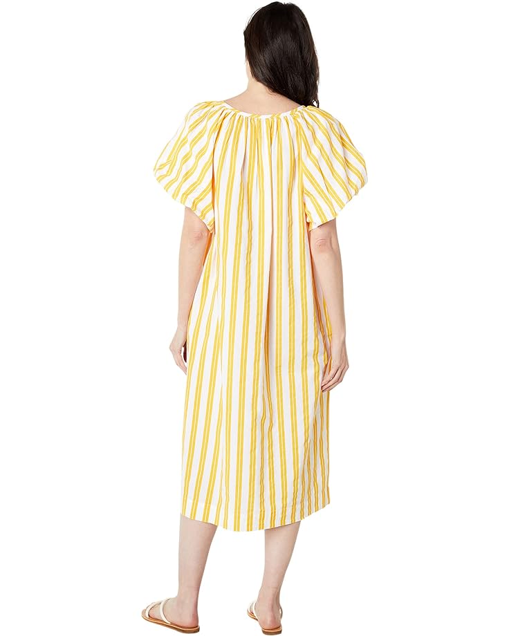 Платье SUNDRY Stripe Woven Midi Dress, цвет Mango
