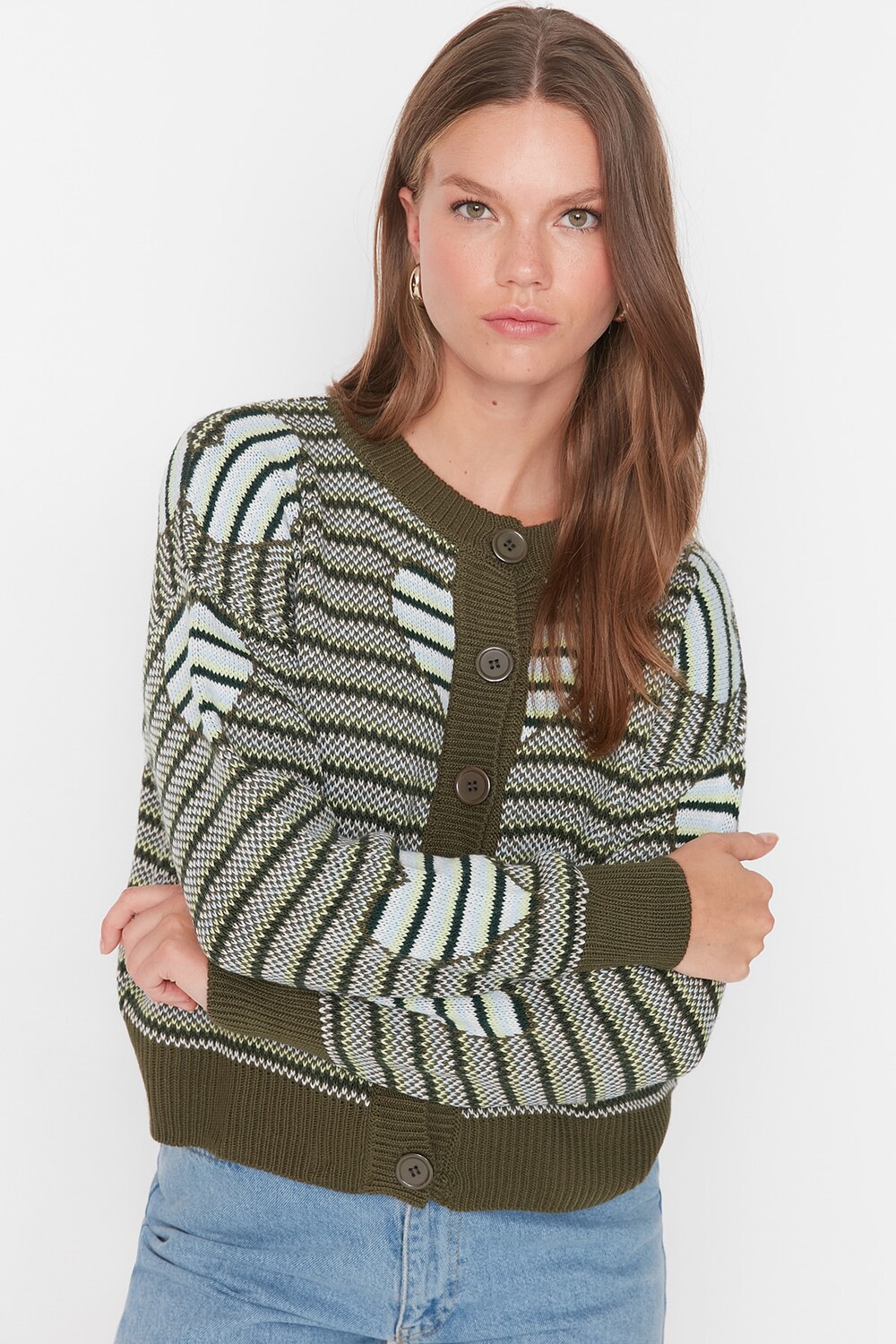 

Кардиган TRENDYOLMİLLA, зеленый