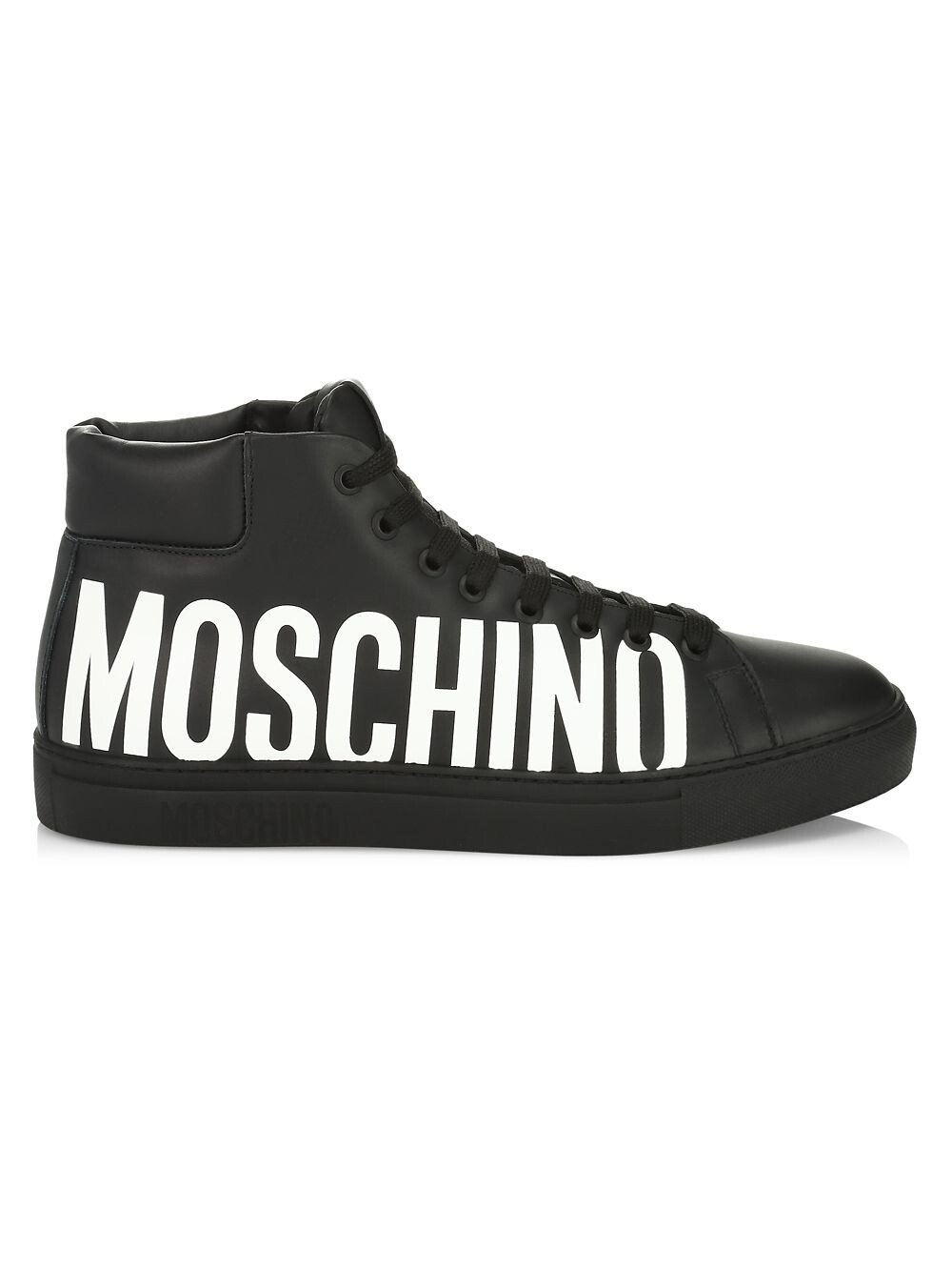 

Кожаные высокие кеды Moschino, неро