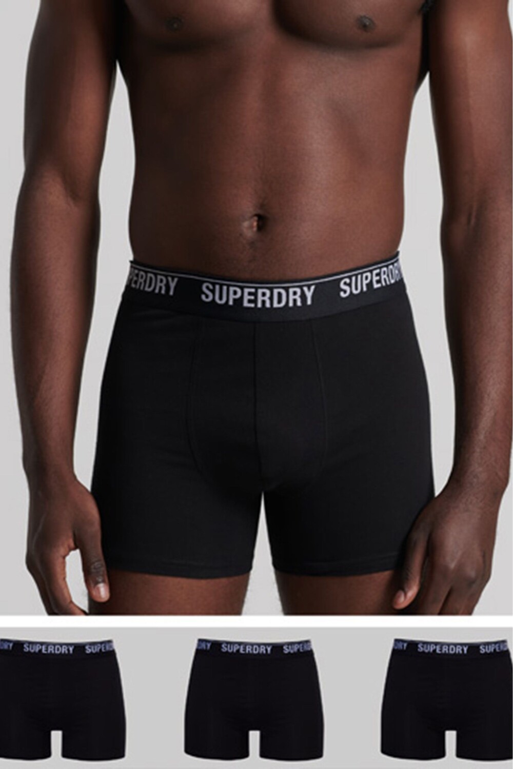 

Комплект из 3 пар боксеров Superdry, черный