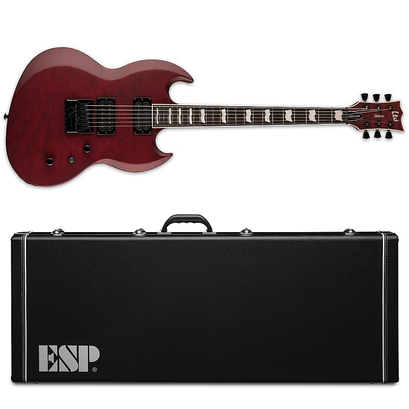 Esp Ltd Viper Evertune Qm See Thru Black Cherry Satin Electric Guitar Hard