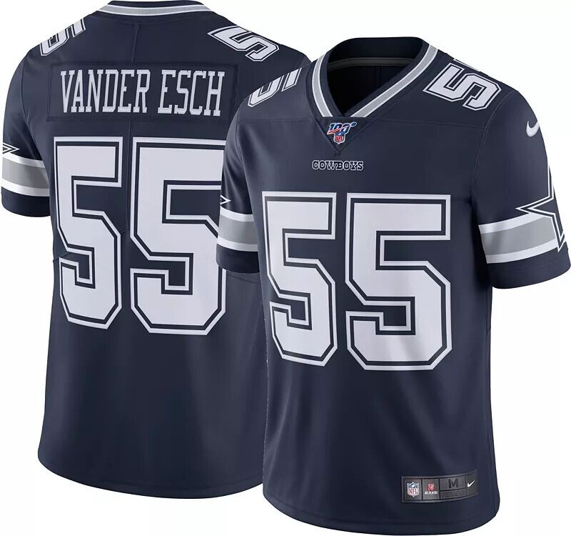 

Мужское джерси Nike Dallas Cowboys Leighton Vander Esch #55 100th Navy Limited