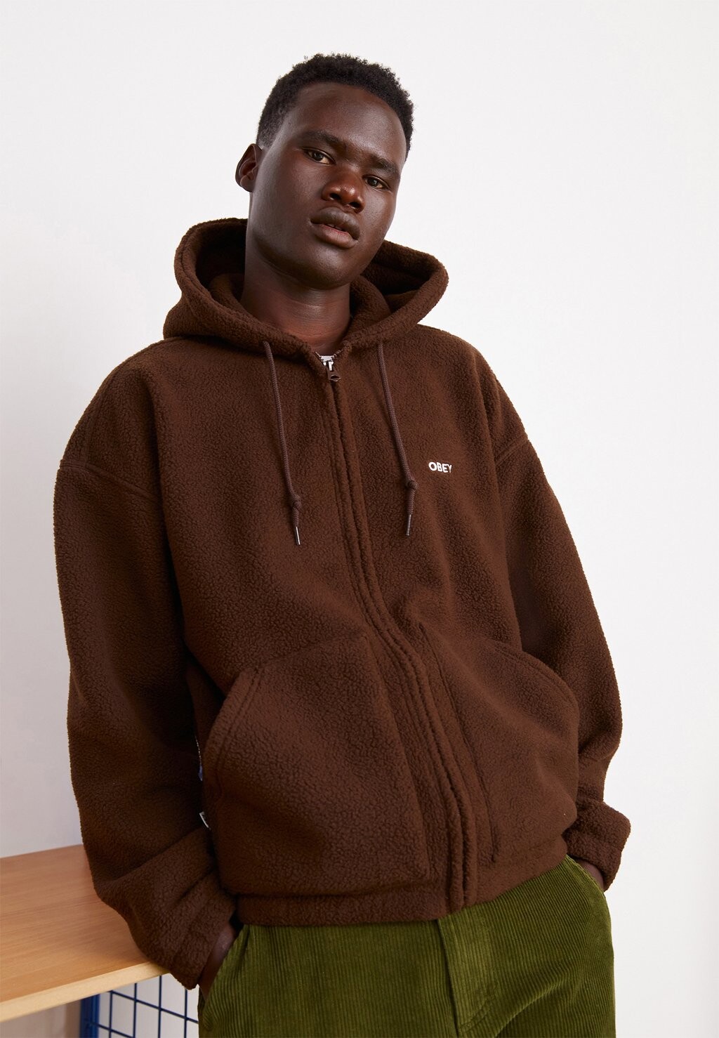 

Флисовая куртка Obey Clothing GAZE II HOODED JACKET, ява-коричневый