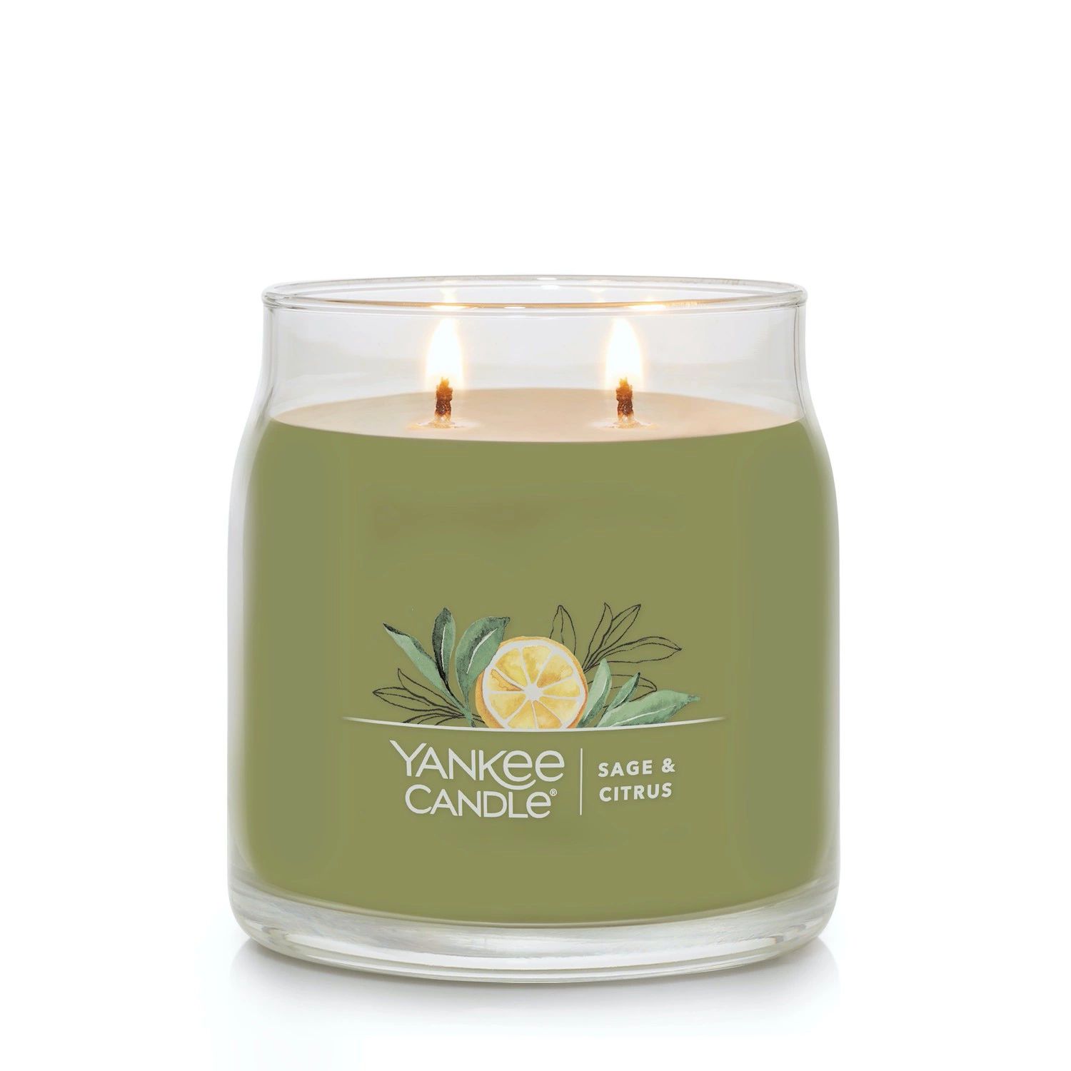 Yankee Candle Sage & Citrus, 13 унций. Фирменная средняя банка для свечей набор для свечей by kaori candle care 1 шт