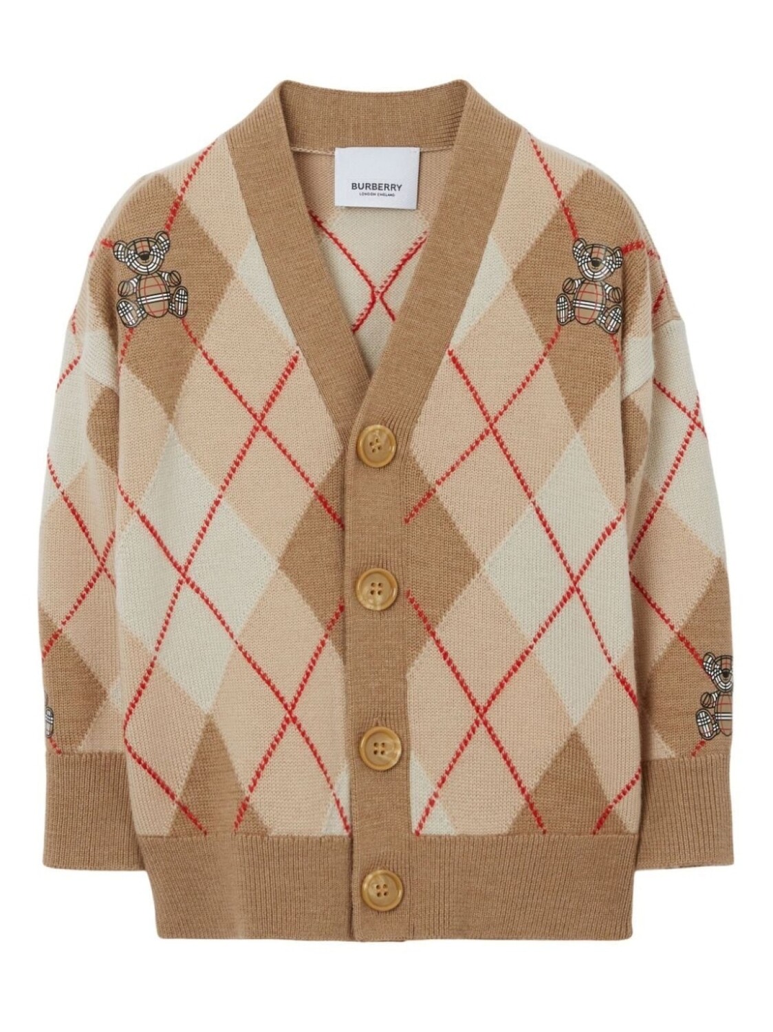 

Burberry Kids шерстяной кардиган Thomas Bear, коричневый