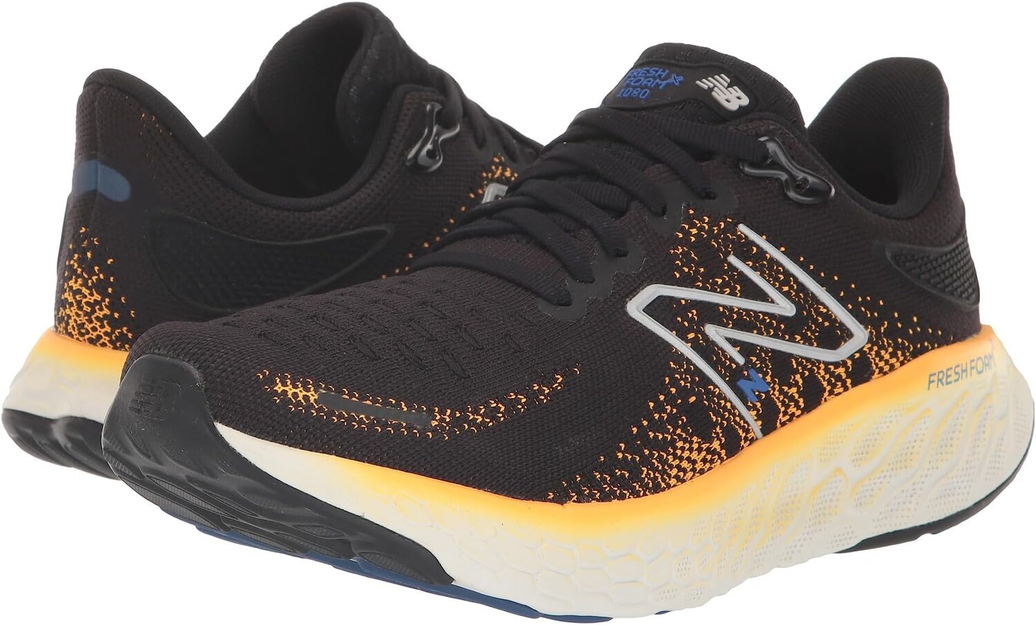 

Кроссовки Fresh Foam X 1080v12 New Balance, цвет Black/Hot Marigold