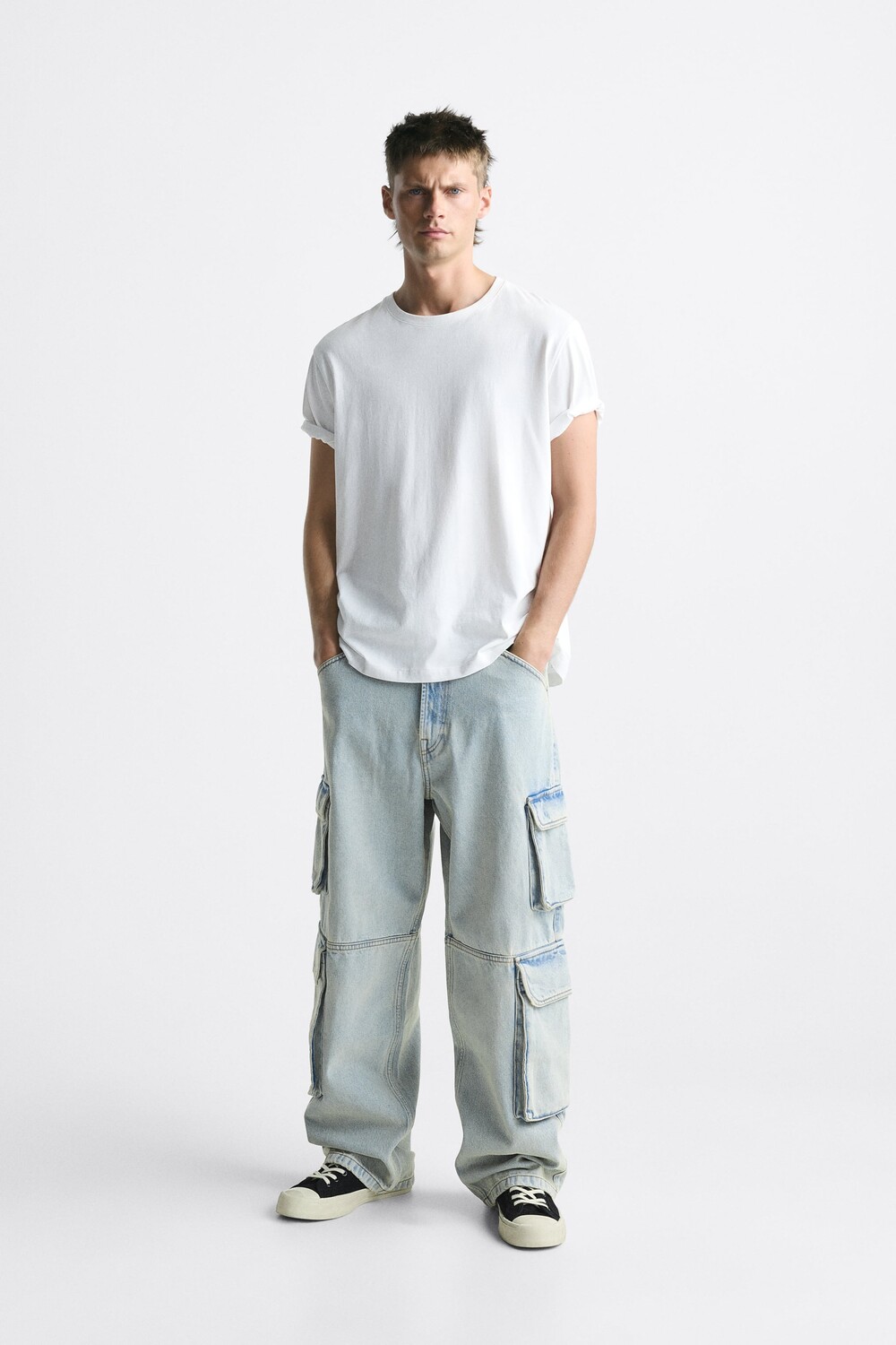 

Утилитные джинсы карго Zara, синий