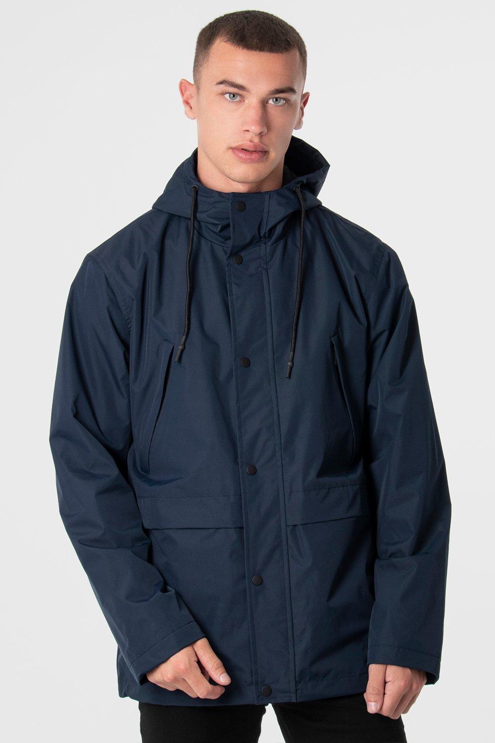 Непромокаемый Mac с капюшоном и флисовой подкладкой Larsson & Co, темно-синий