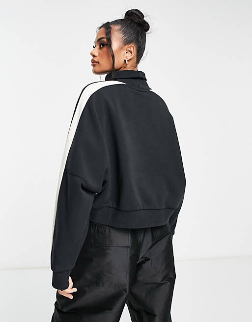 

Черный свитшот с высоким воротником в стиле ретро adidas Originals 'ski chic'
