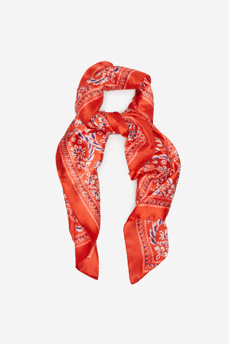 Шелковистый шарф-бандана Cortefiel, темно-красный зеркало шкаф севилья 105 24 х 106 х 105 см