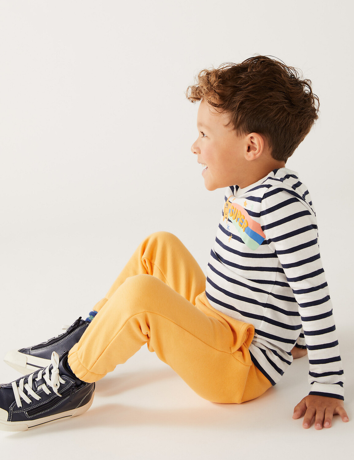 

Джоггеры с высоким содержанием хлопка (2–8 лет) Marks & Spencer, ярко-красный
