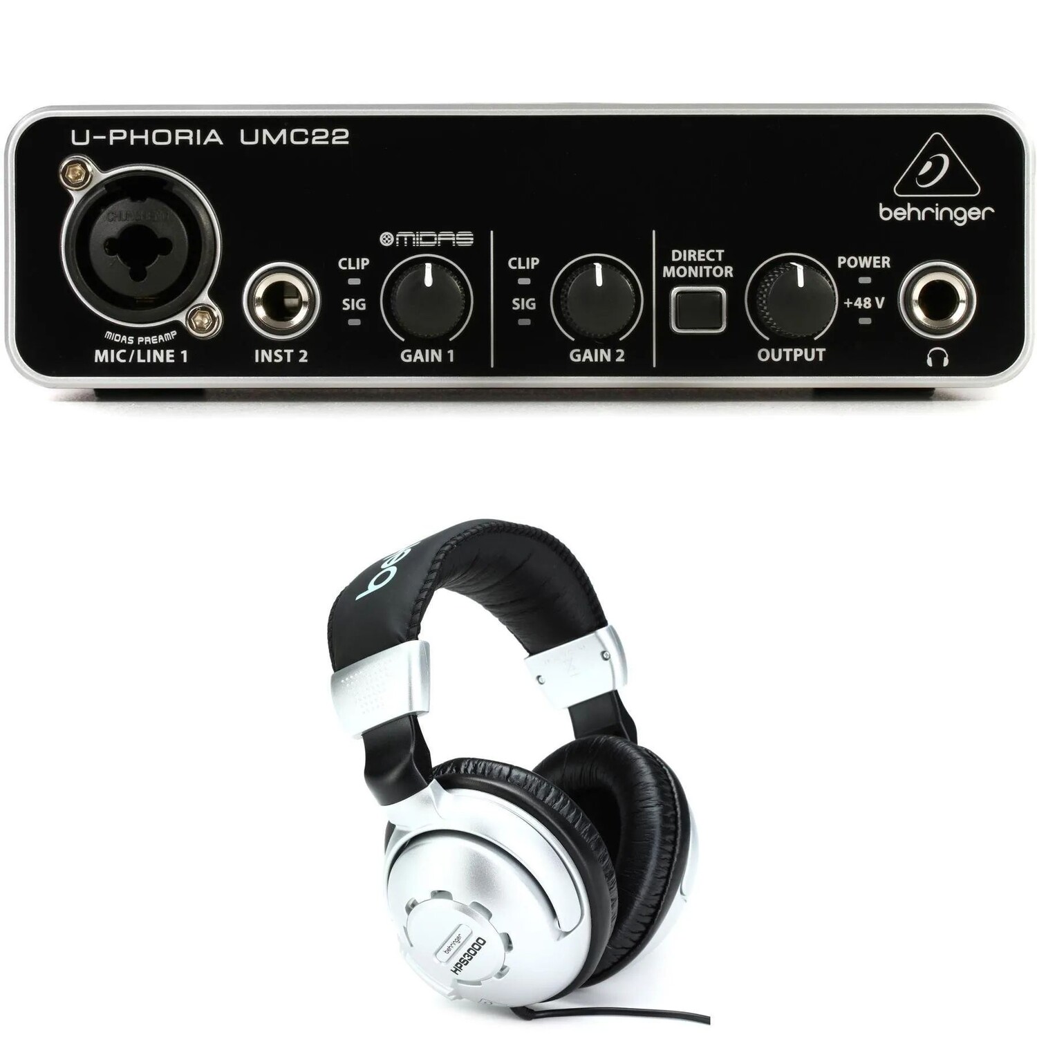 

Новый USB-аудиоинтерфейс и наушники Behringer U-Phoria UMC22