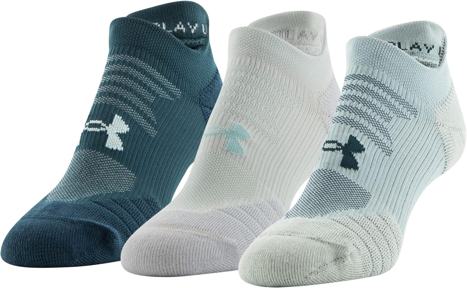 

Носки Play Up No Show Tab, 3 пары Under Armour, цвет Fuse Teal/Assorted