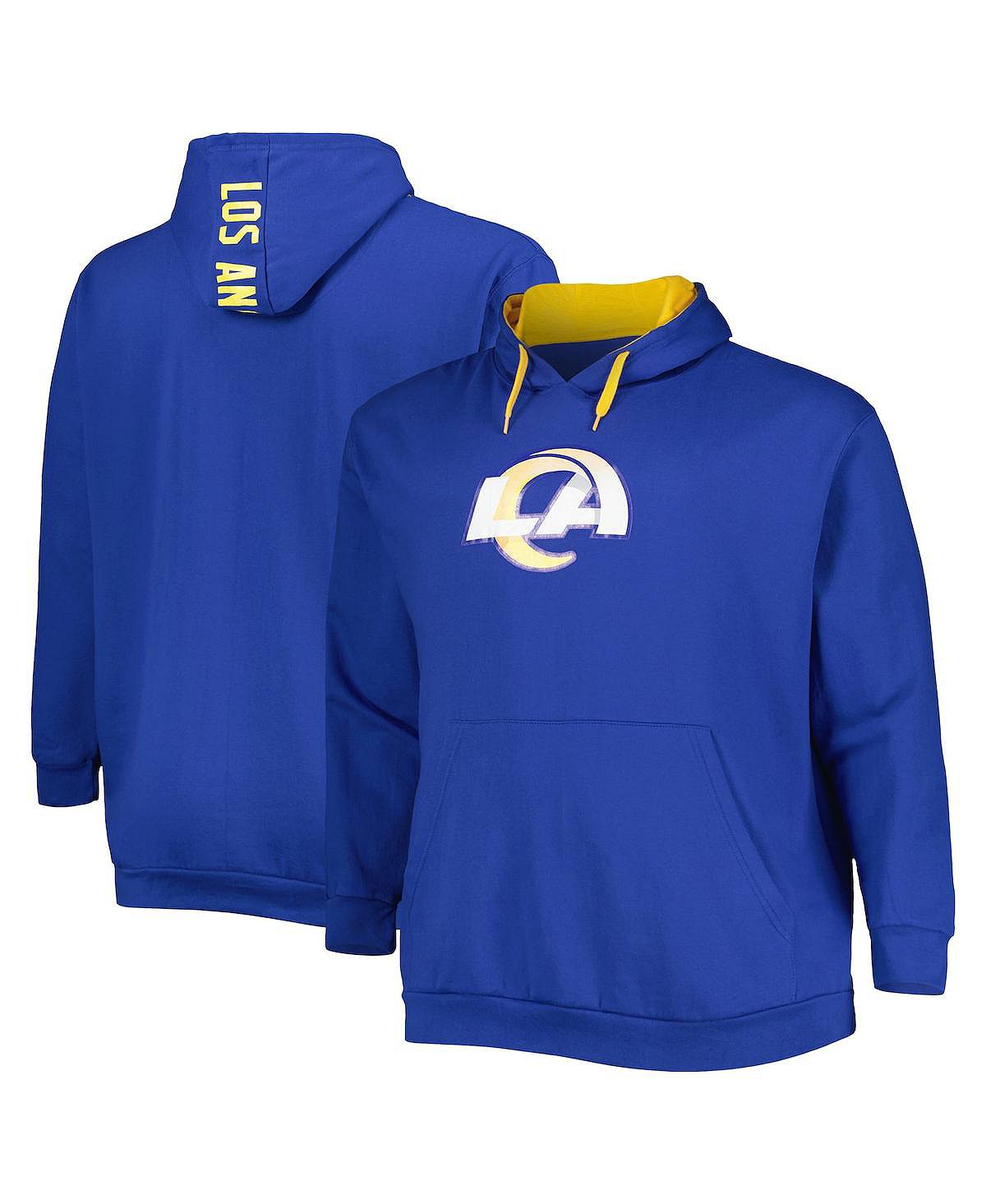 Мужской пуловер с капюшоном и логотипом Royal Los Angeles Rams Big and Tall Profile свитшот most los angeles средней длины размер 104 синий