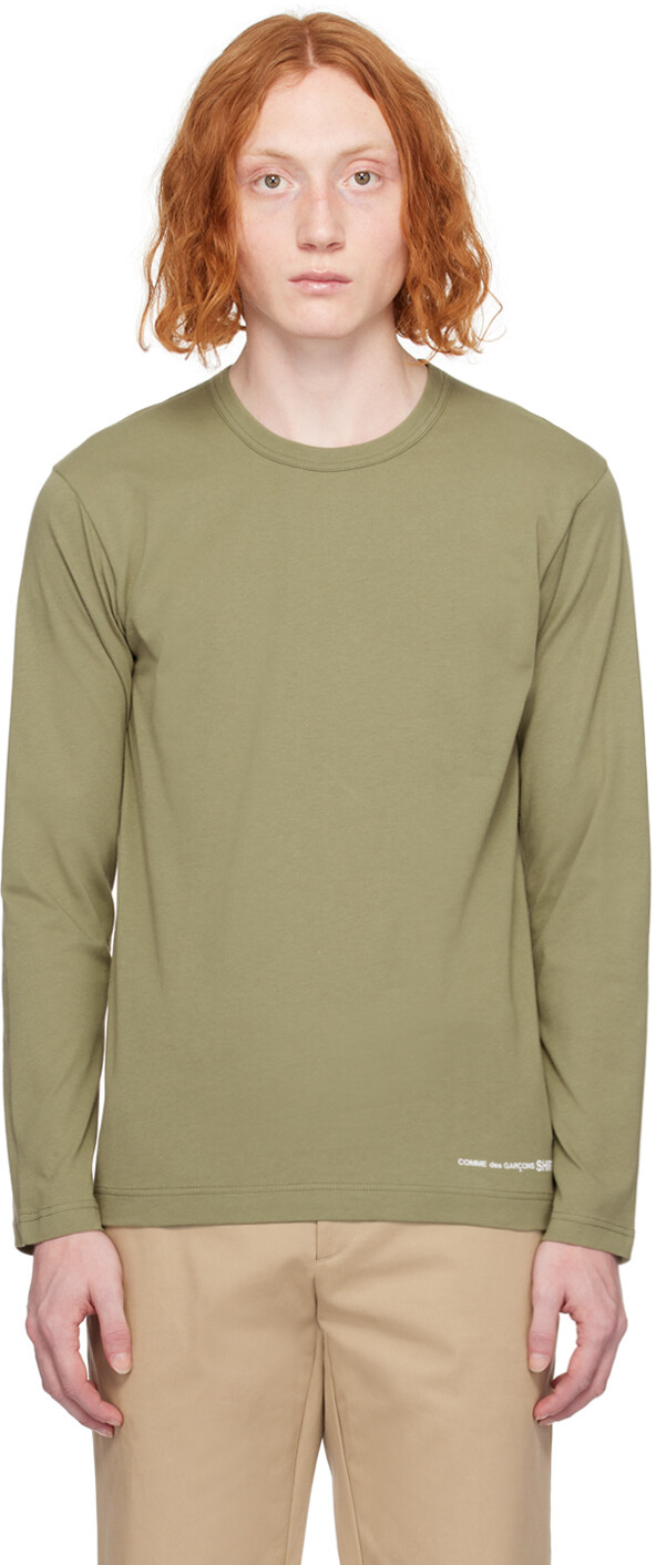 

Футболка цвета хаки с длинным рукавом с принтом Comme Des Garcons, цвет Khaki