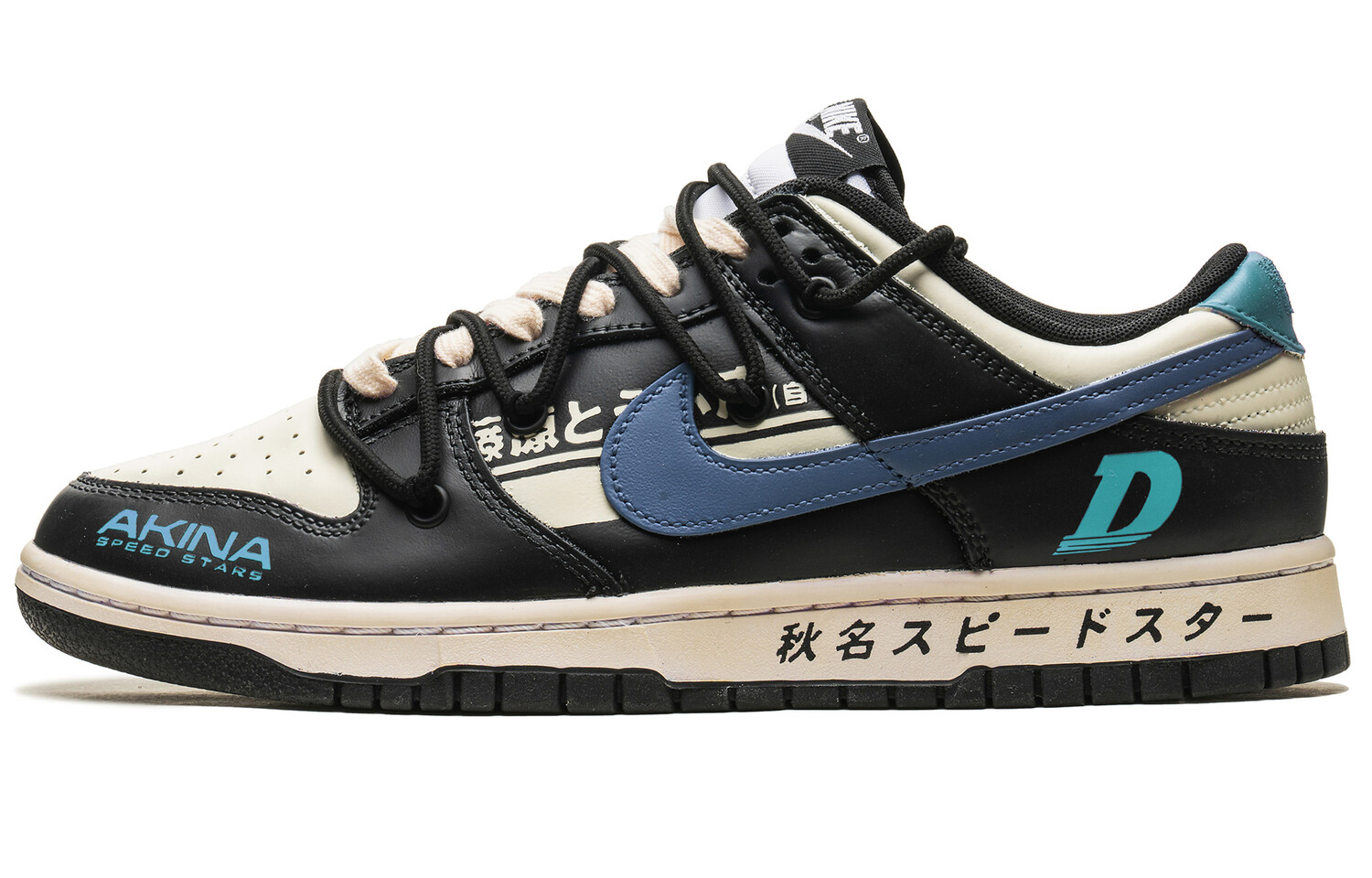 

Кроссовки Nike Dunk Skateboarding Shoes Unisex Low-top Black/blue/white, черный
