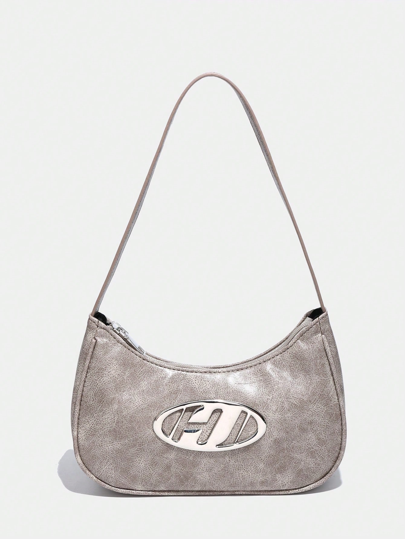 цена Легкая деловая повседневная минималистичная сумка-багет для девочек-подростков, серый