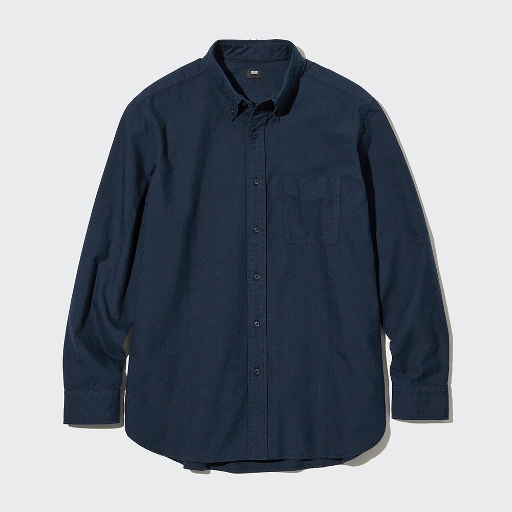 

Мужская/женская рубашка Оксфорд Uniqlo (рубашка-пиджак с длинными рукавами)
