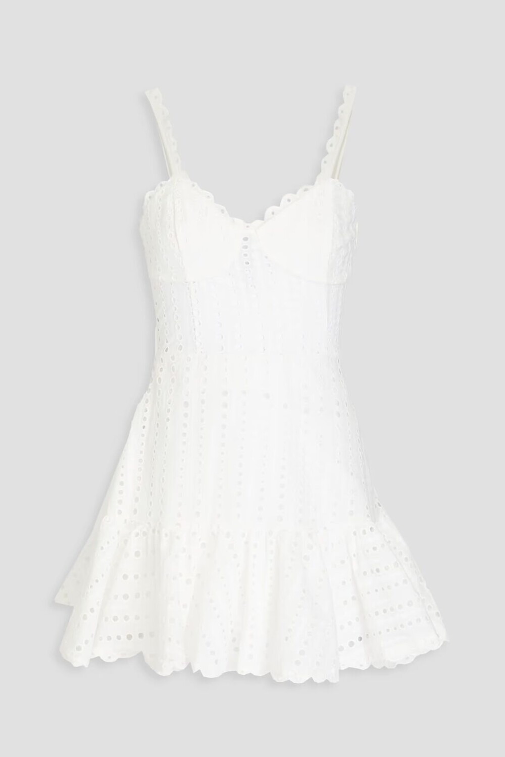 

Платье мини Broderie anglaise из смесового хлопка Charo Ruiz Ibiza, белый