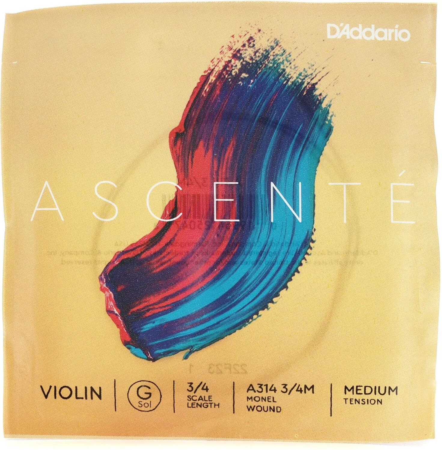 

Струна G для скрипки D'Addario A314 Ascente - размер 3/4, среднее натяжение