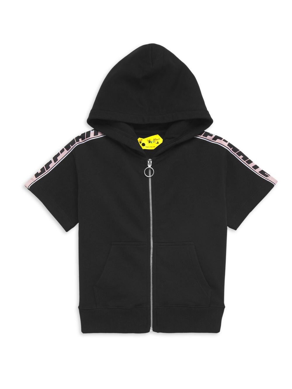 

Худи на молнии с логотипом Little Girl's & Girl's Off-White, черный