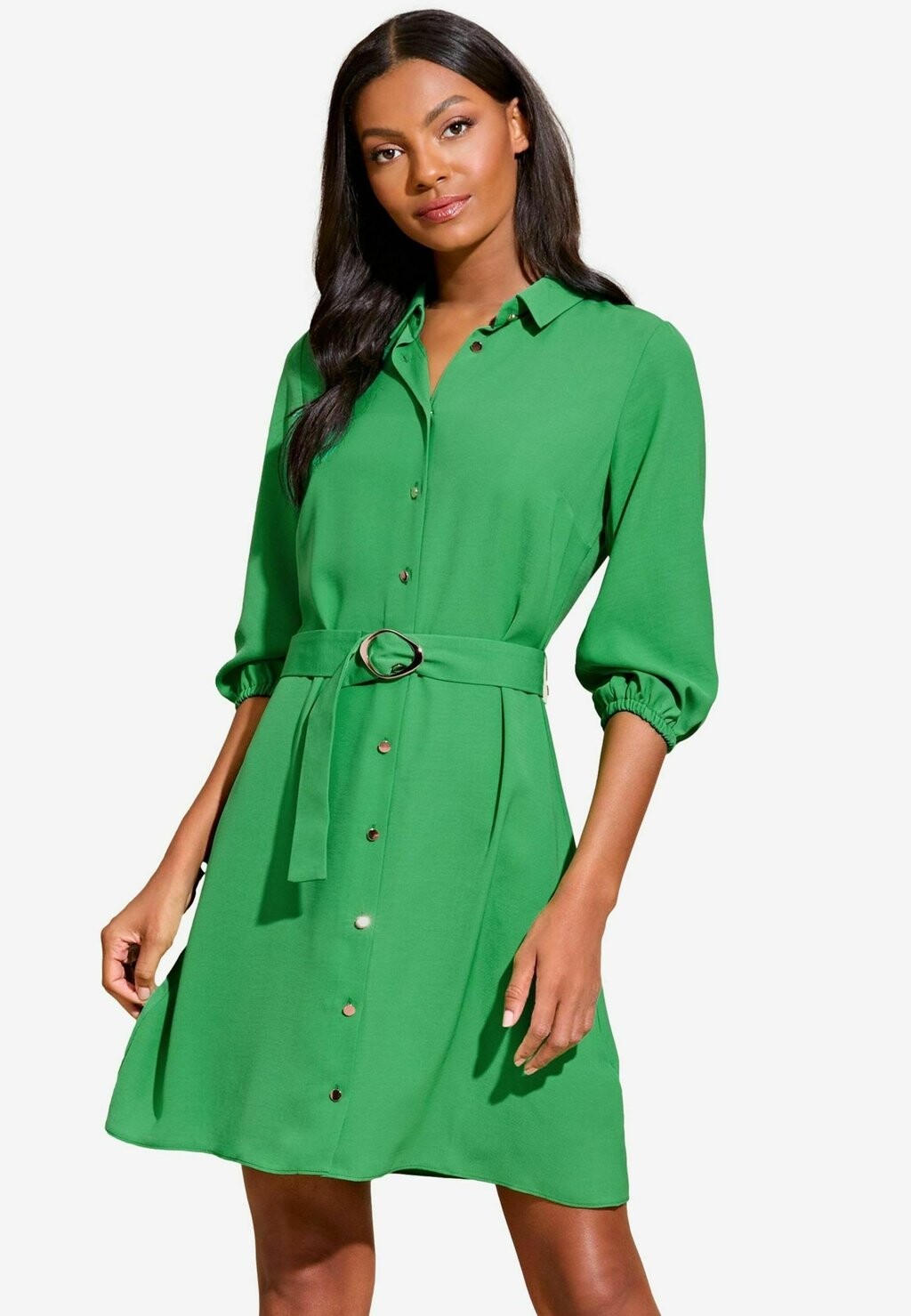

Платье-рубашка BELTED BUTTON THROUGH MINI REGULAR FIT Lipsy, зеленый