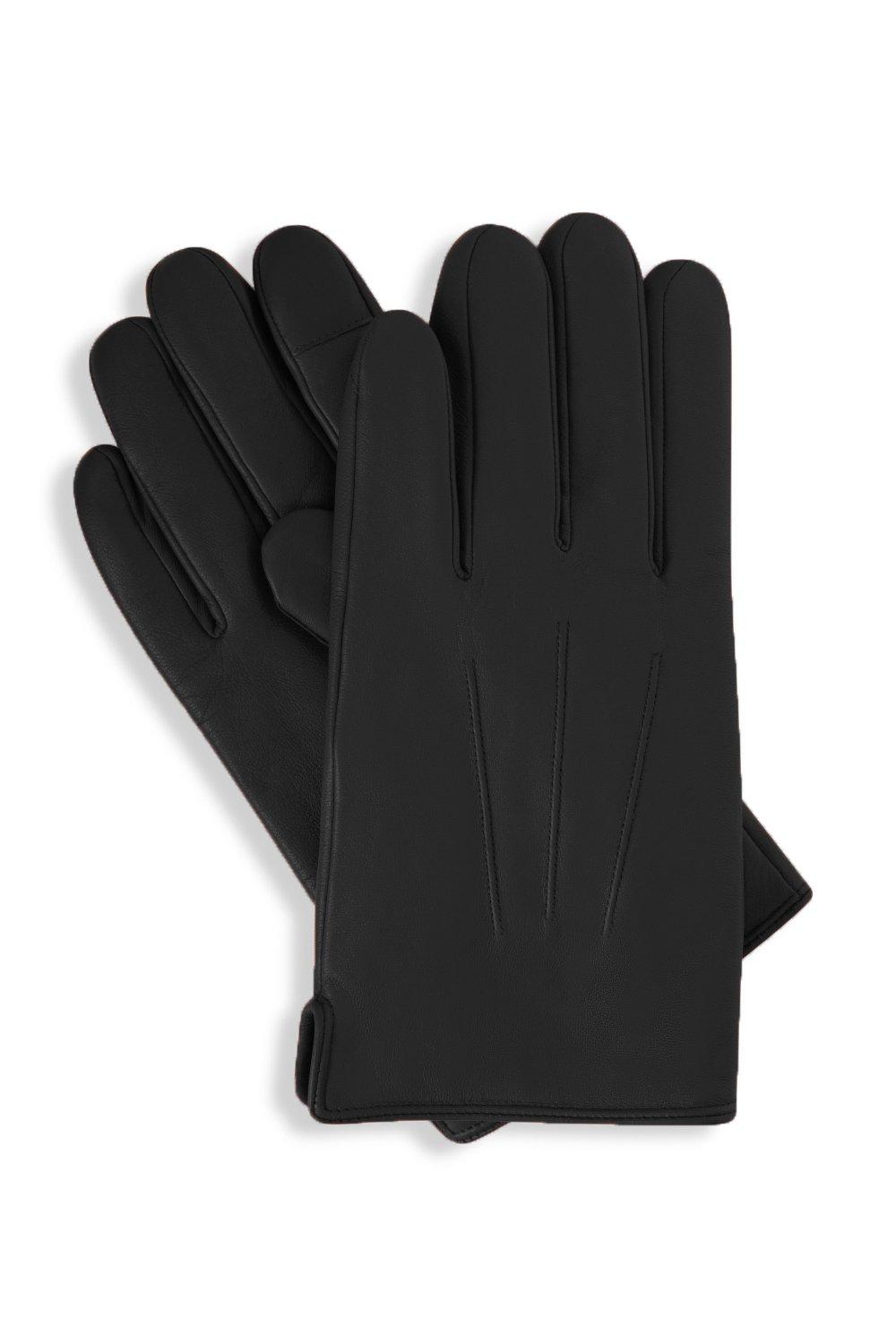 перчатки gaffer кожаные черные Перчатки из натуральной кожи в подарочной упаковке Barneys Originals, черный