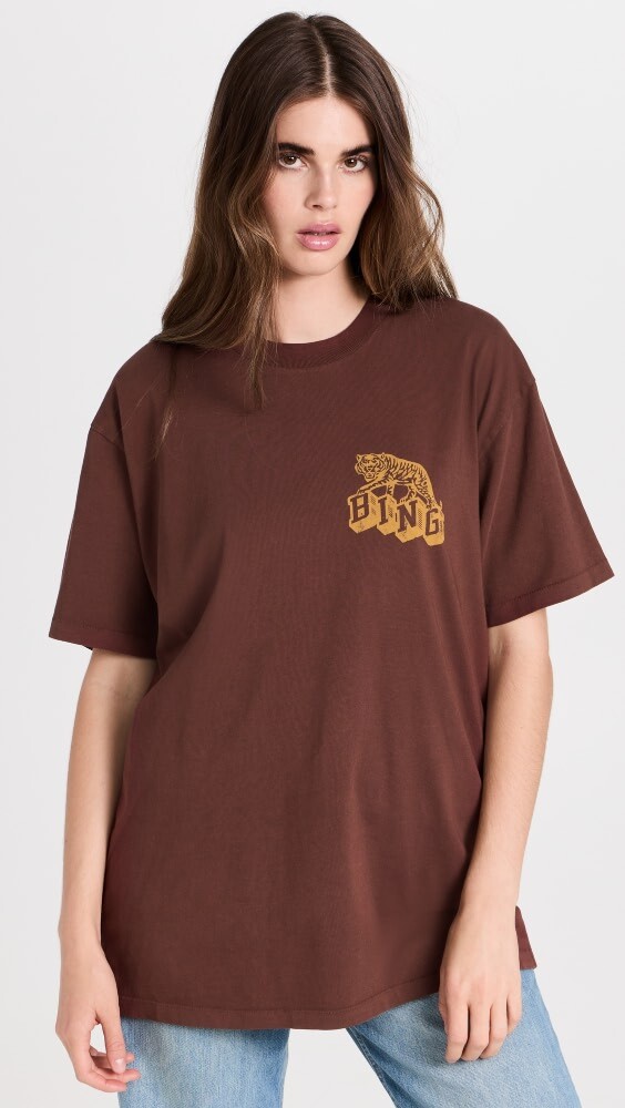 

Футболка ANINE BING Retro Tiger Walker, бордовый