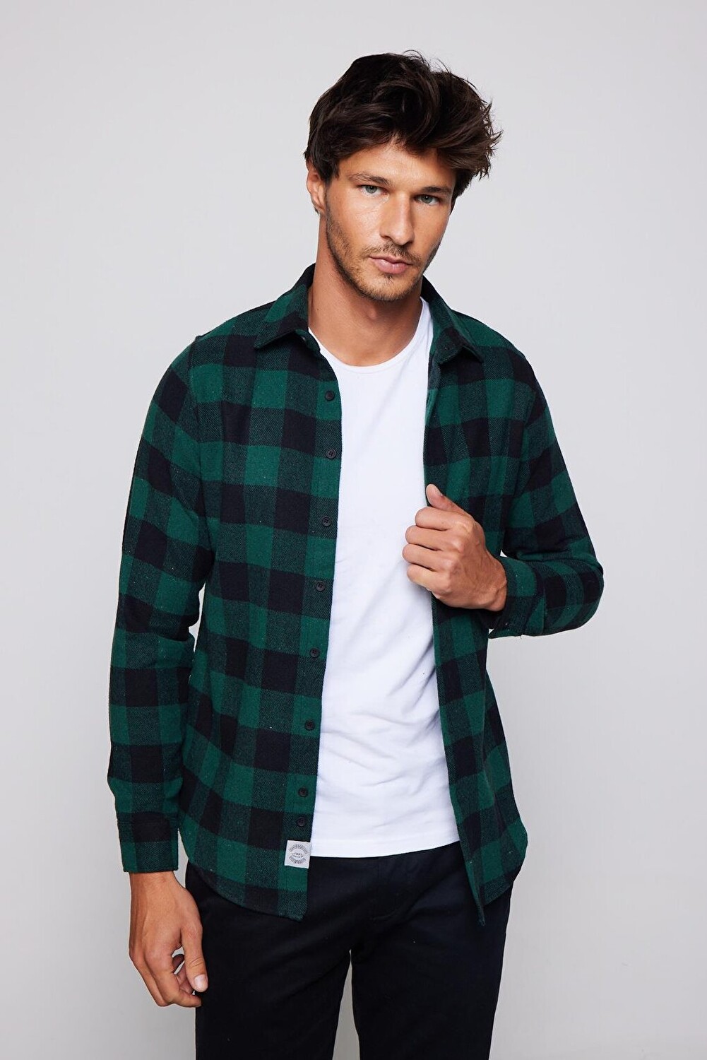 

Мужская рубашка Lumberjack Slim Fit узкого кроя в клетку со спортивным воротником TUDORS, смешанный