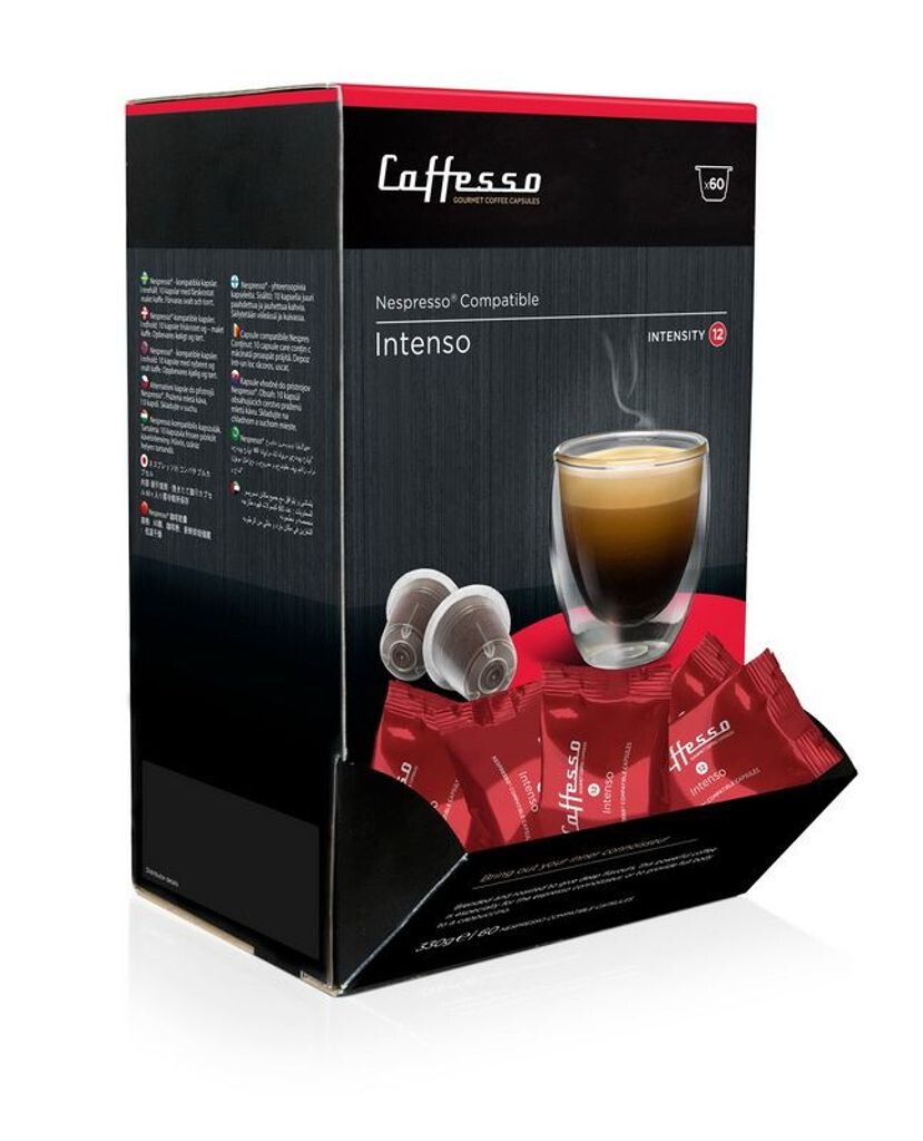 

Caffesso Intenso 60 штук - 100% совместимые капсулы для кофемашин Nespresso, DeLonghi и Krups Intenso.