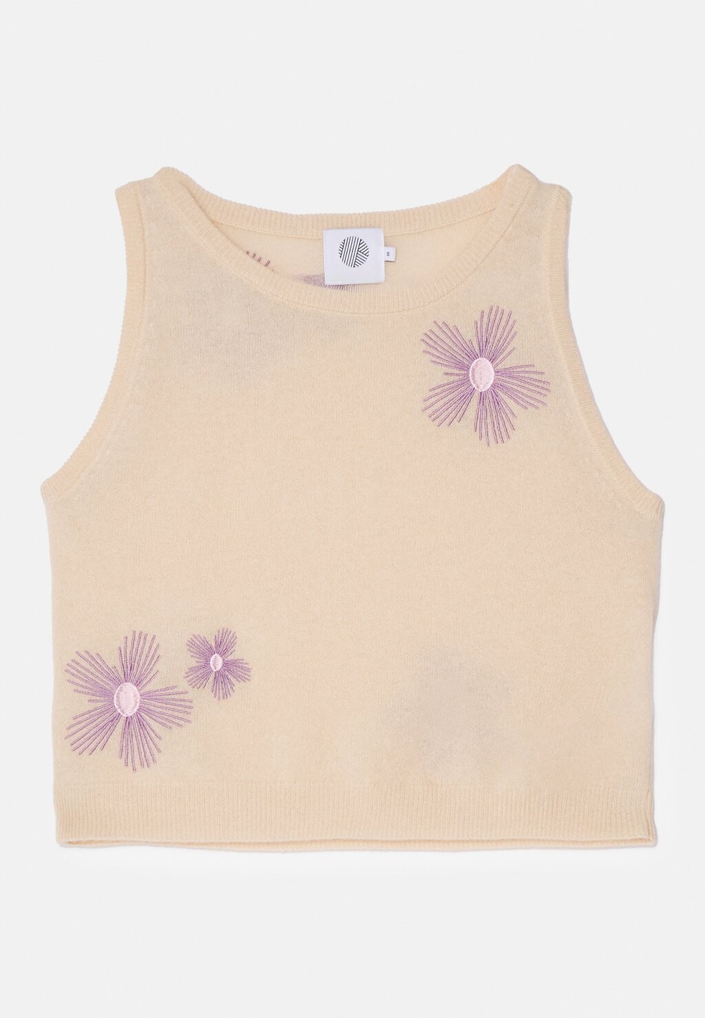 

Топ KNITID, бежевый Floral Tank