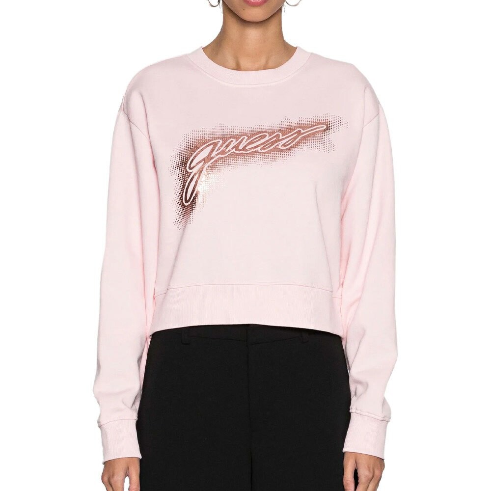 

Толстовка Guess Logo Crop, розовый