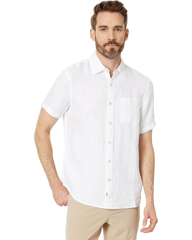 Рубашка Faherty Ss Palma Linen, цвет Bright White Basketweave