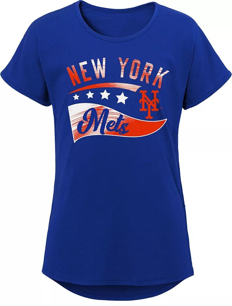 

Outerstuff Футболка MLB Team Apparel для девочек 8–20 лет New York Mets Royal Big Wave