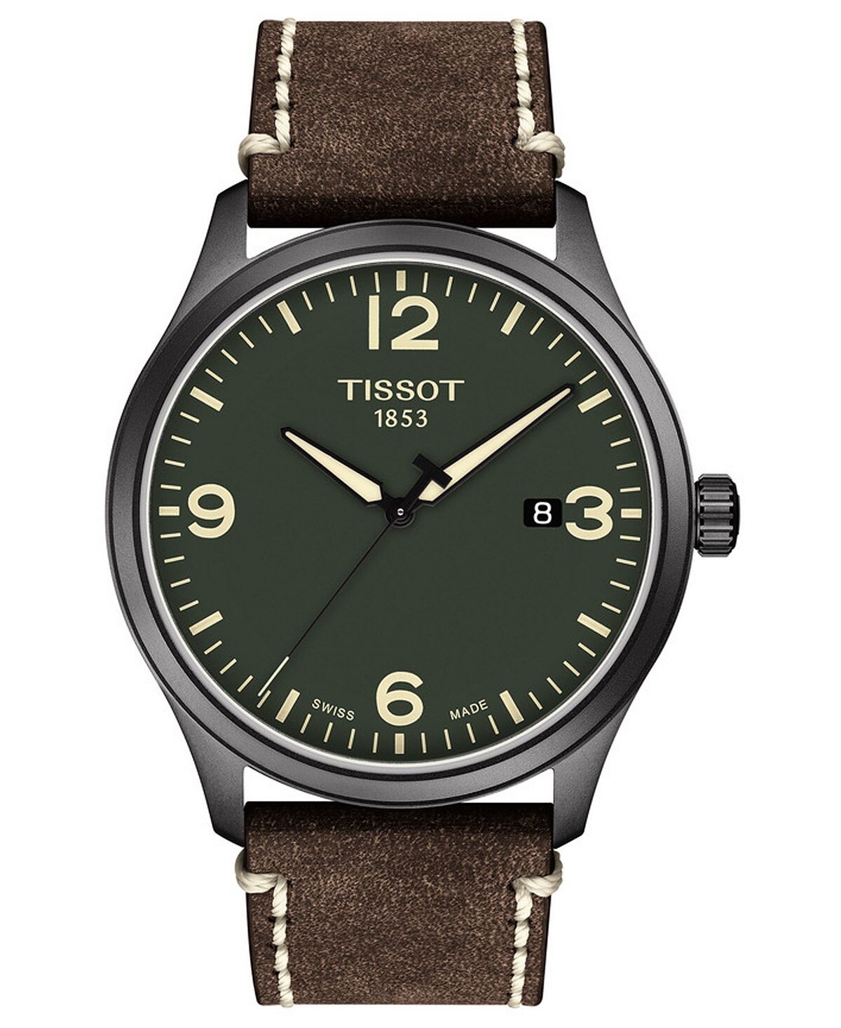 

Мужские швейцарские часы Gen XL с коричневым кожаным ремешком, 42 мм Tissot