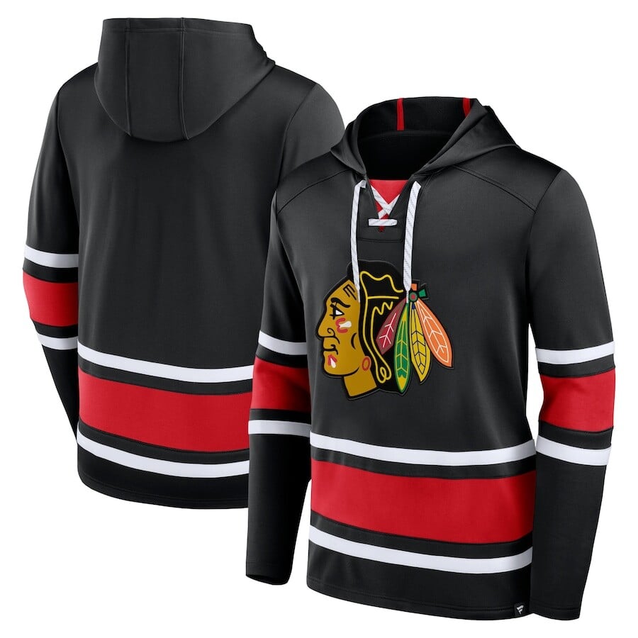 

Пуловер с капюшоном Fanatics Branded Chicago Blackhawks, черный