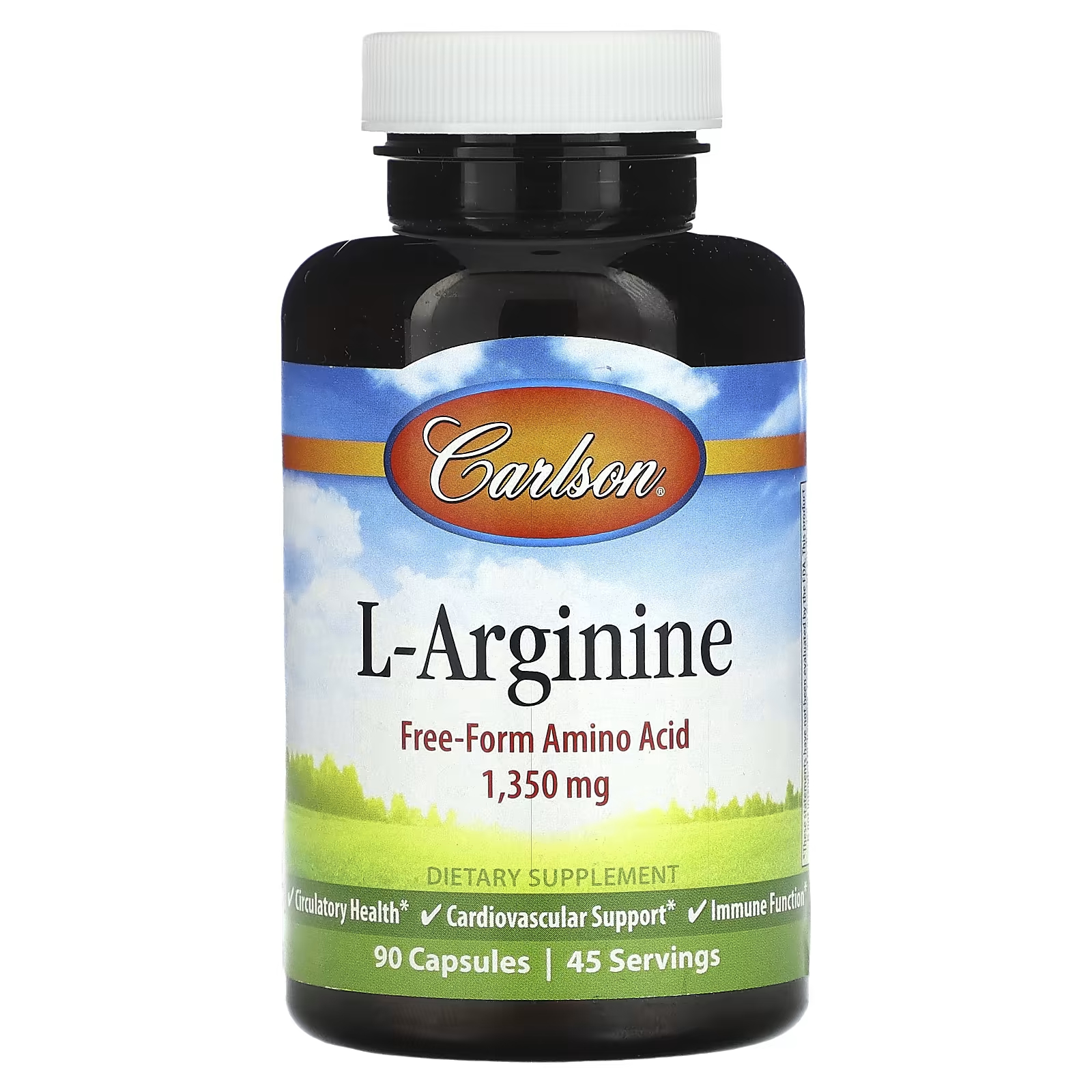 L-аргинин Carlson 1350 мг, 90 капсул (675 мг в капсуле)