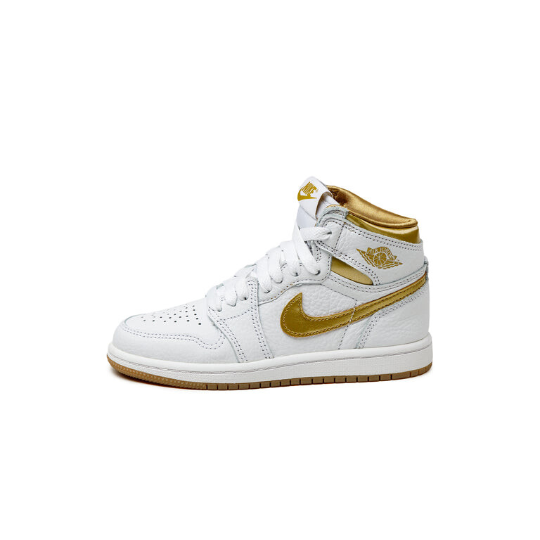 

Кроссовки Nike Air 1 Retro High Og *White And Gold* *Ps* Air Jordan, белый
