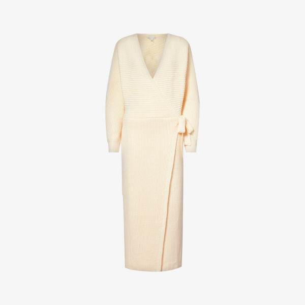 

Трикотажное платье макси Aidan с V-образным вырезом Pretty Lavish, бежевый