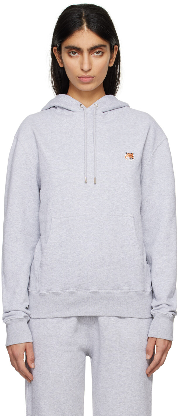 

Серое худи с головой лисы Maison Kitsune, цвет Light gray