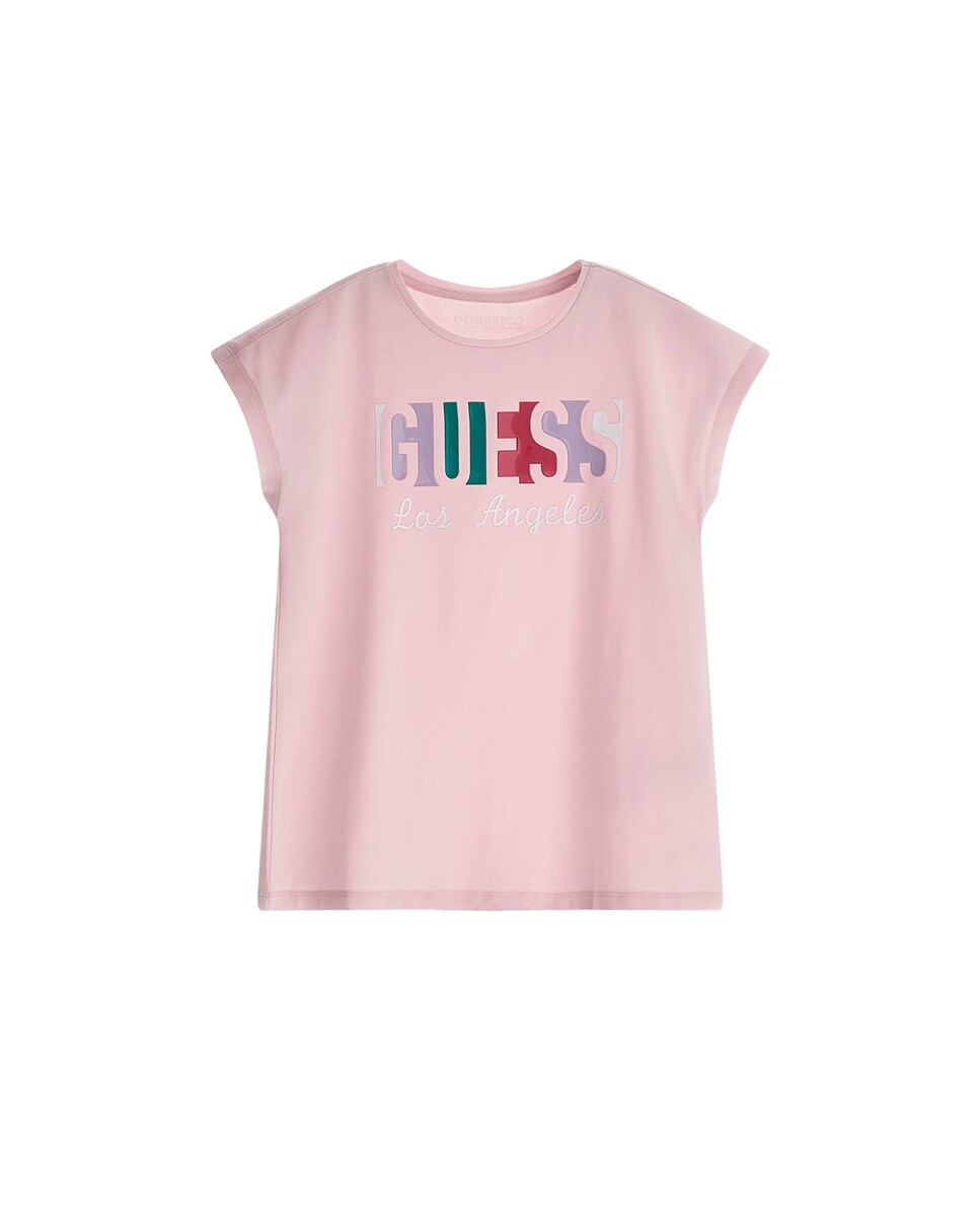 

Футболка Guess для девочки с коротким рукавом Guess, розовый