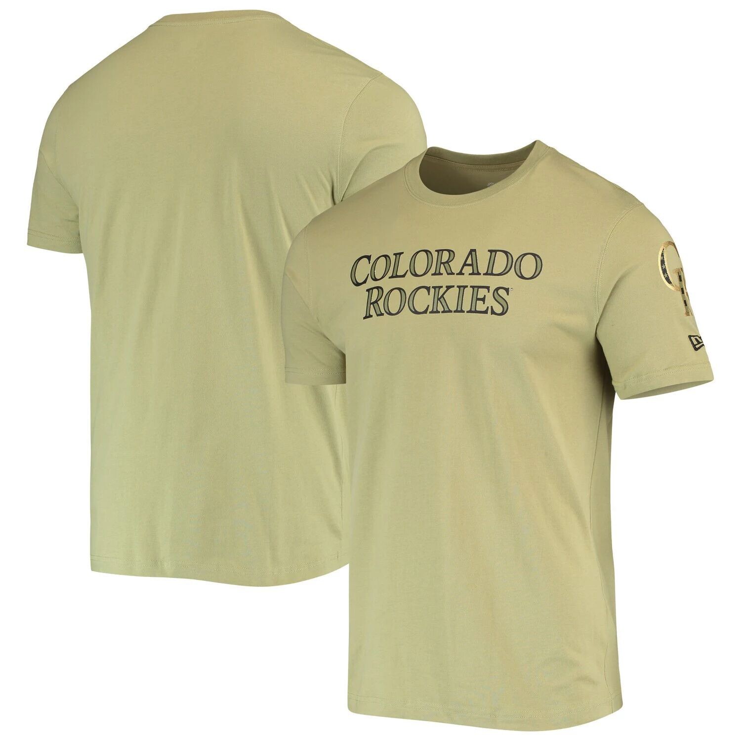 

Мужская оливковая футболка New Era Colorado Rockies Brushed Armed Forces