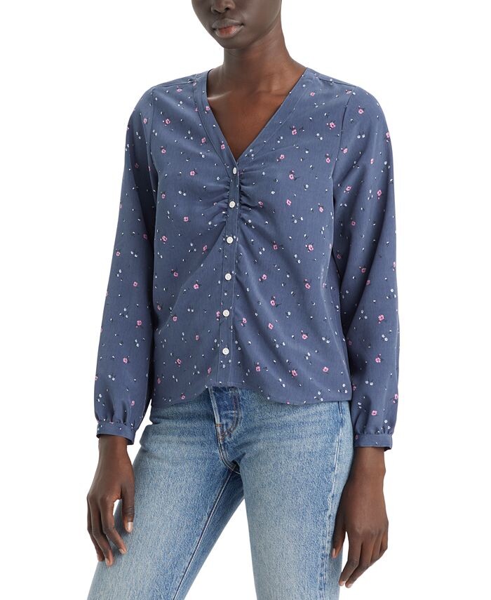 

Женская блузка Zenda со сборками и длинными рукавами Levi's, цвет Vintage Indigo