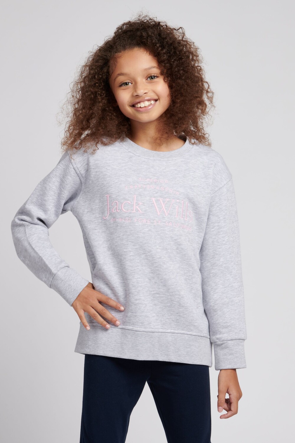 

Серая толстовка с круглым вырезом и надписью Jack Wills, серый