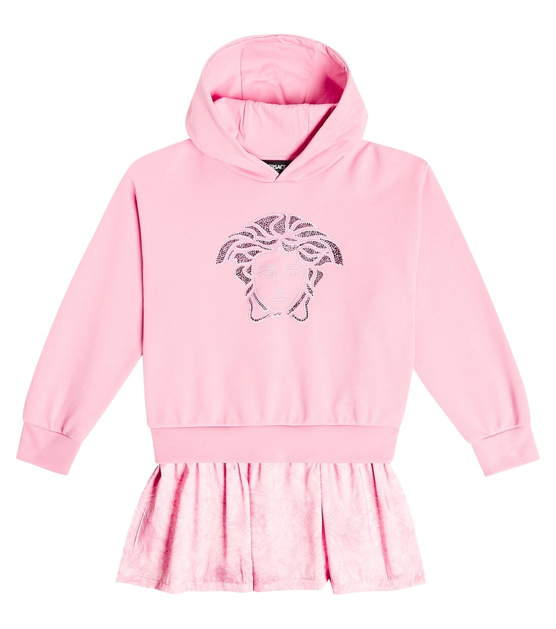 

Платье-худи из хлопкового джерси с декором medusa Versace Kids, мультиколор