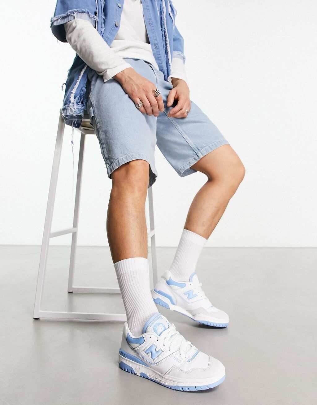 

Бело-синие кроссовки New Balance 550, Синий, Бело-синие кроссовки New Balance 550