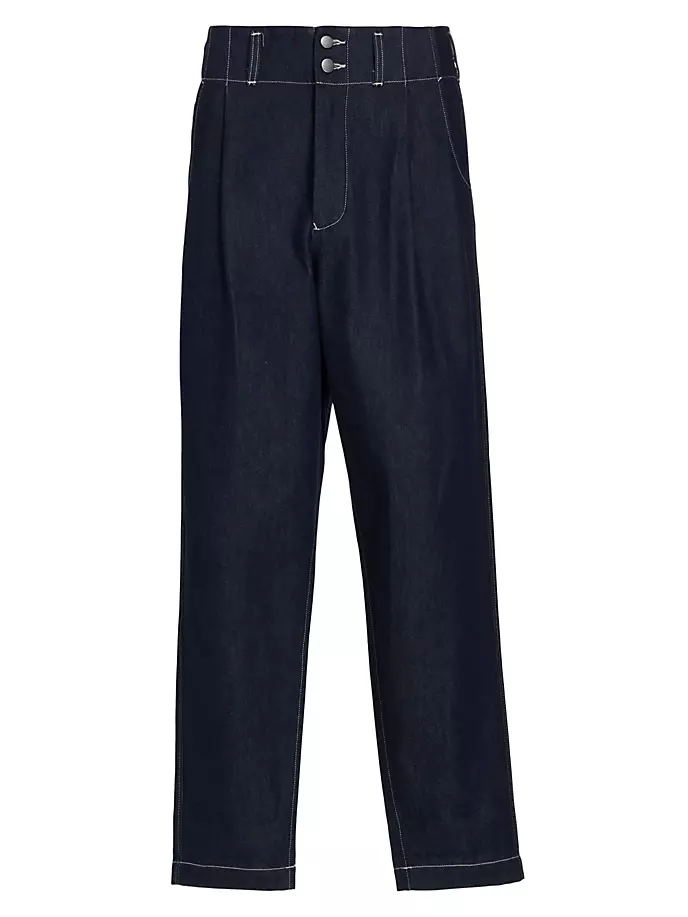 Плиссированные джинсовые брюки в стиле вестерн Nicholas Daley, индиго