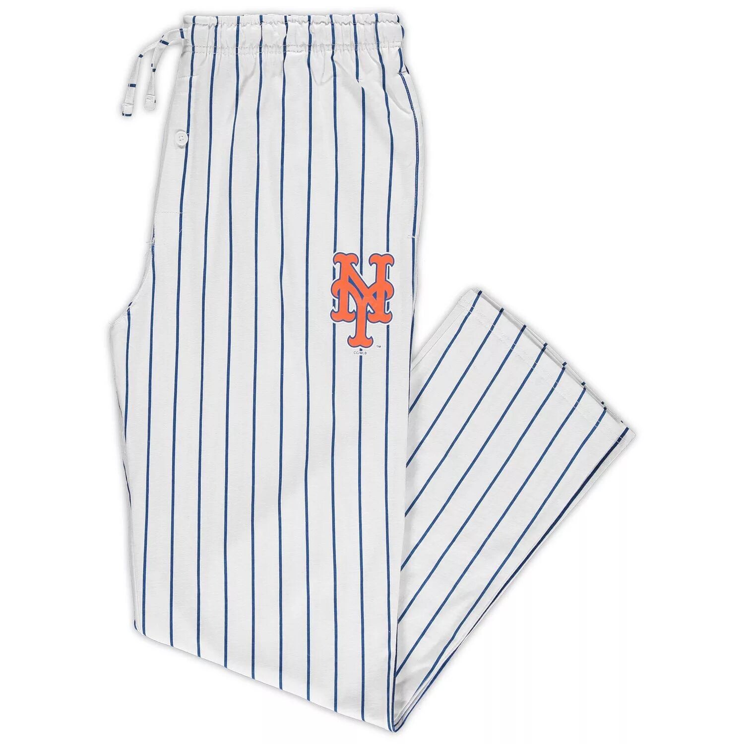 

Мужские брюки для сна в тонкую полоску Concepts Sport White/Royal New York Mets Big & Tall