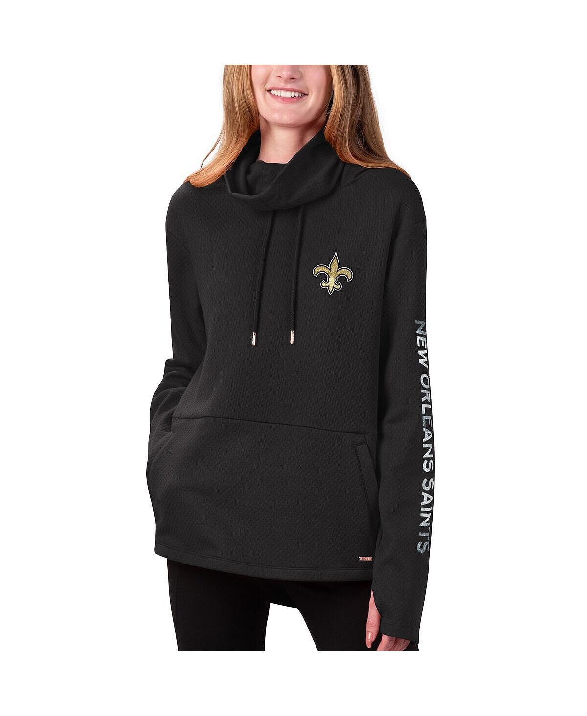 

Женский черный пуловер с капюшоном New Orleans Saints Amelia MSX by Michael Strahan, черный