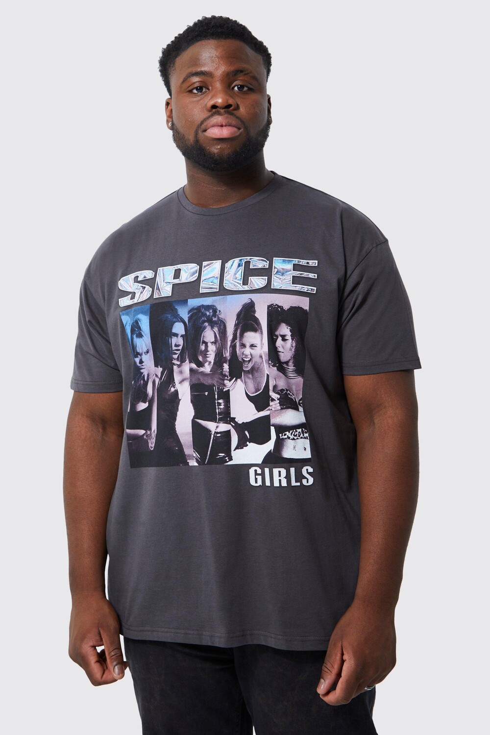 

Футболка с лицензией plus spice girls Boohoo, угольный